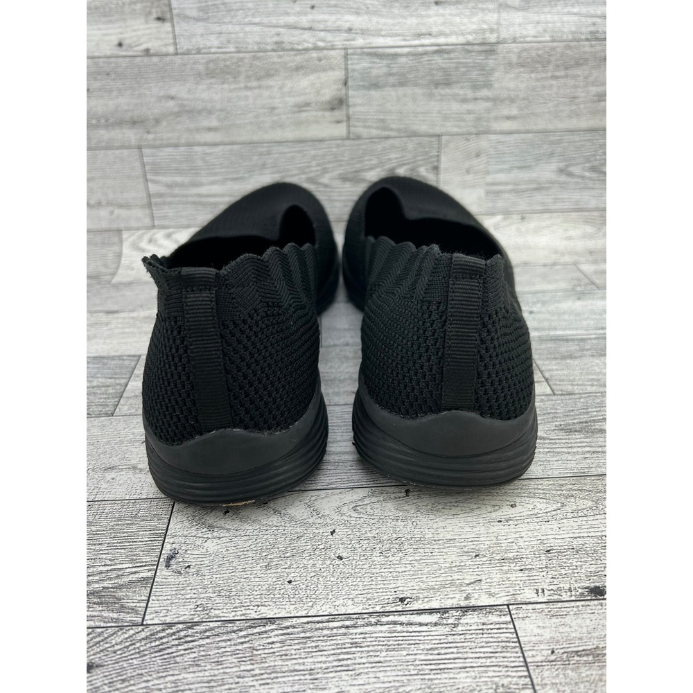 Skechers Sport 49481 Black Knit Scalloped Slip On Walking Shoes Womens 9.5 - Picture 6 of 11